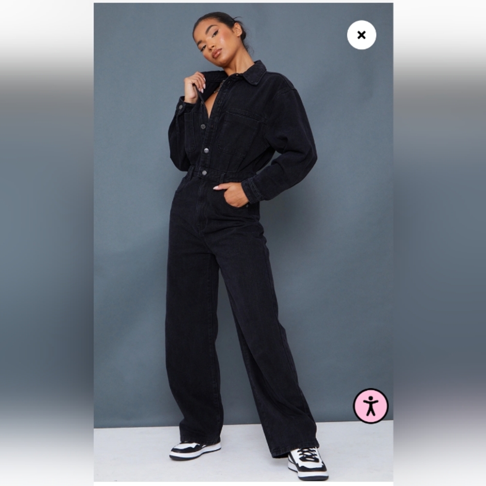 SALE!!Stylish Black Denim Jumpsuit
